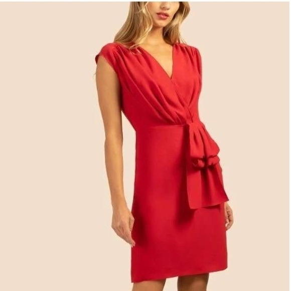 Trina Turk‎ Bijou Sheath Dress Women's 12 Red Feminine Cocktail Dainty Evening